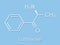 Cathinone khat stimulant molecule. Present in Catha edulis khat. Skeletal formula.