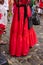 Catholic and Candomble people are seen dressed in red clothes during a party for Santa Barbara in Pelourinho