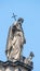 Catholic Cathedral of Holy Trinity, Hofkirche in downtown of Dresden in summer sunny day with blue sky, Germany, details, closeup