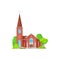 Catholic church, cathedral building vector icon