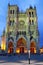 Catholic church. Cathedral of Our Lady of Amiens (Notre Dame Amiens), after sunset - landmark attraction in France