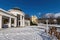 Catholic church and colonnade in winter with snow - Marianske Lazne (Marienbad)