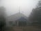 Catholic Church in Kumrokhali. Misty morning in the Bengal countryside in Sundarbans jungle area, India