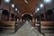 Catholic church monastery with wide angle view of the inner part. Bottom view. Brazil