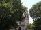 catholic church in Morelia, Mexico, view from a park