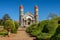 Catholic church with a park in Zarcero, Costa Rica