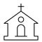 Catholic church thin line icon. Building vector illustration isolated on white. Church outline style design, designed