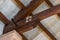 Catholic cross painted on the ceiling in the catholic Christian Transfiguration Church located on Mount Tavor near Nazareth in