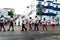 Catholic faithful parade in line and in silence during the procession of the Passion of Christ