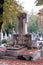 Catholic graves tombstones with cross, Mirogoj cemetery in Zagreb