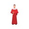 Catholic italian cardinal in red clothes and small cap