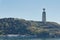 Catholic monument of Cristo Rei or Christ the King. Viewed from a distance of Almada, Lisbon, Portugal