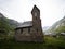 Catholic mountain chapel in swiss Alpstein remote alpine settlement Meglisalp Appenzell Innerrhoden Switzerland