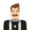 Catholic priest cartoon style isolated on white background.