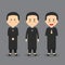 Catholic Priest Character with Various Expression