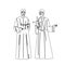 Catholic Priest Men With Praying Cross Vector