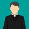 Catholic priest. Pastor servant of god in cassock