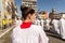 Catholic priests participate in the corpus christi procession in the streets of Pelourinho, Salvador, Bahia