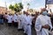 Catholic priests are seen participating in the corpus christi procession in the streets of Pelourinho, Salvador, Bahia