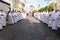 Catholic priests are seen participating in the corpus christi procession in the streets of Pelourinho, Salvador, Bahia