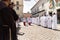 Catholic priests are seen participating in the corpus christi procession in the streets of Pelourinho, Salvador, Bahia