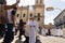 Catholic priests are seen participating in the corpus christi procession in the streets of Pelourinho, Salvador, Bahia