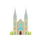 Catholic religion cathedral isolated church icon