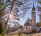 Catholic roman Church of St. Jacob above Ortisei in Italian Dolo