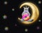Caticorn ashen with donut on moon