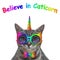 Caticorn gray in bow tie and glasses 2