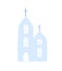 Catolic church isolated icon. Christian building outside