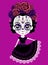 Catrina mexican doll cartoon