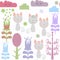 Cats abstract nature fantasy seamless pattern, . It is loc