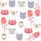 Cats abstract seamless pattern. It is located in swatch m