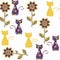 Cats abstract seamless vector pattern. It is located in swatch m