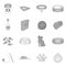 Cats accessories icons set, monochrome style