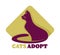 Cats adoption isolated icon animal shelter care and love