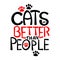 Cats are better than people quote. Lettering. Isolated.