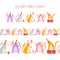 Cats birthday party pattern - vector