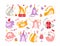 Cats birthday party set - vector