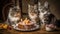 Cats celebrate birthdays using cake and birthday candles