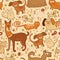 Cats and dogs childish seamless pattern