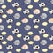 Cats Dreaming Seamless Pattern