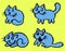 Cats Emoticons Set Vector Illustration