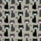 Cats in face mask - seamless pattern in covid-19 pandemic self isolated period.