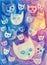 Cats` faces watercolor background.