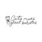 Cats make great baristas lettering quote with cup of coffee and paw print. Inspirational quote vector illustration