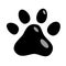 Cats paw icon. animals cat puppies mark foot prints vector isolated black illustration on white background