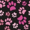 Cats paws seamless pattern.