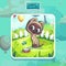 Cats picnic icon cute funny brown cat